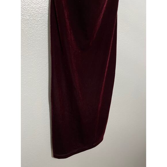 Lulu's Burgundy Velvet Midi Dress - Picture 8 of 13